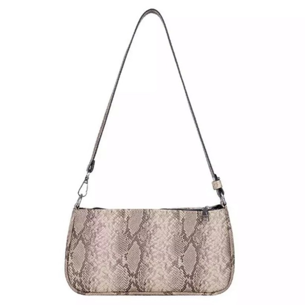 SALE! BEIGE TEXTURED FAUX SNAKESKIN HANDBAG